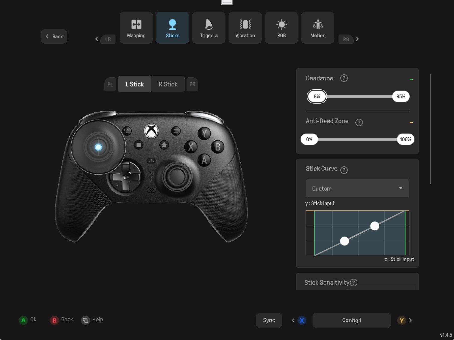 8BitDo Ultimate Software X screenshot