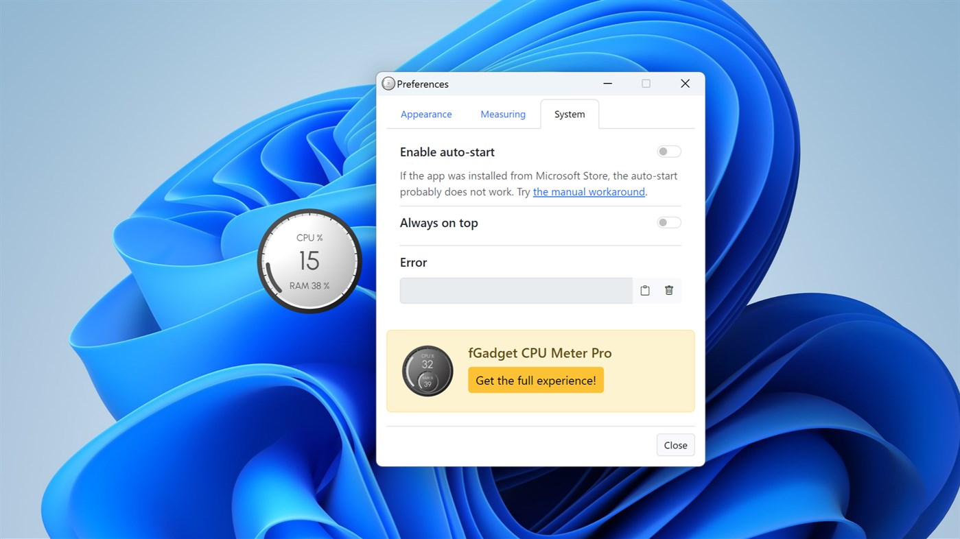 #7. fGadget CPU Meter Lite (Windows) 由: futomi Co., Ltd.
