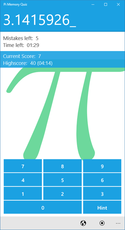 #1. Pi Memory Quiz (Windows) 由: Vivid Abstractions