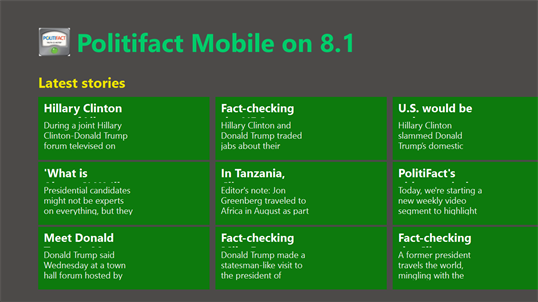 Politifact Mobile on 8.1 screenshot 1