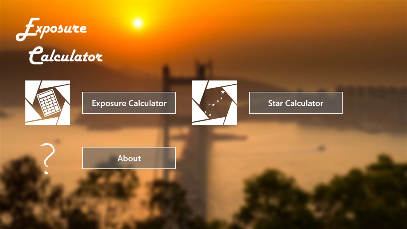 Star calculator. Exposure calculator.