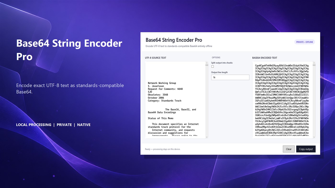#4. Base64 String Encoder Pro (Windows) Von: Luzala Studio