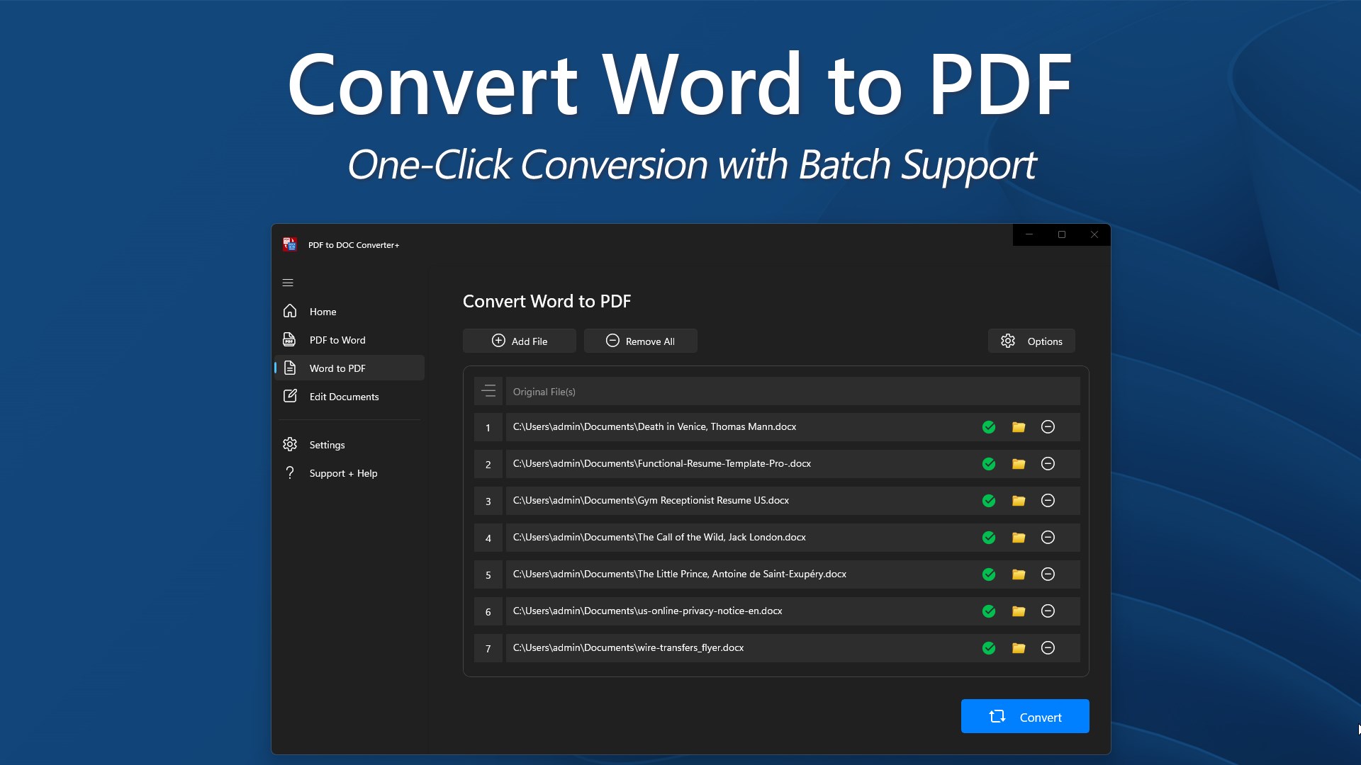 PDF to DOC Converter+ screenshot