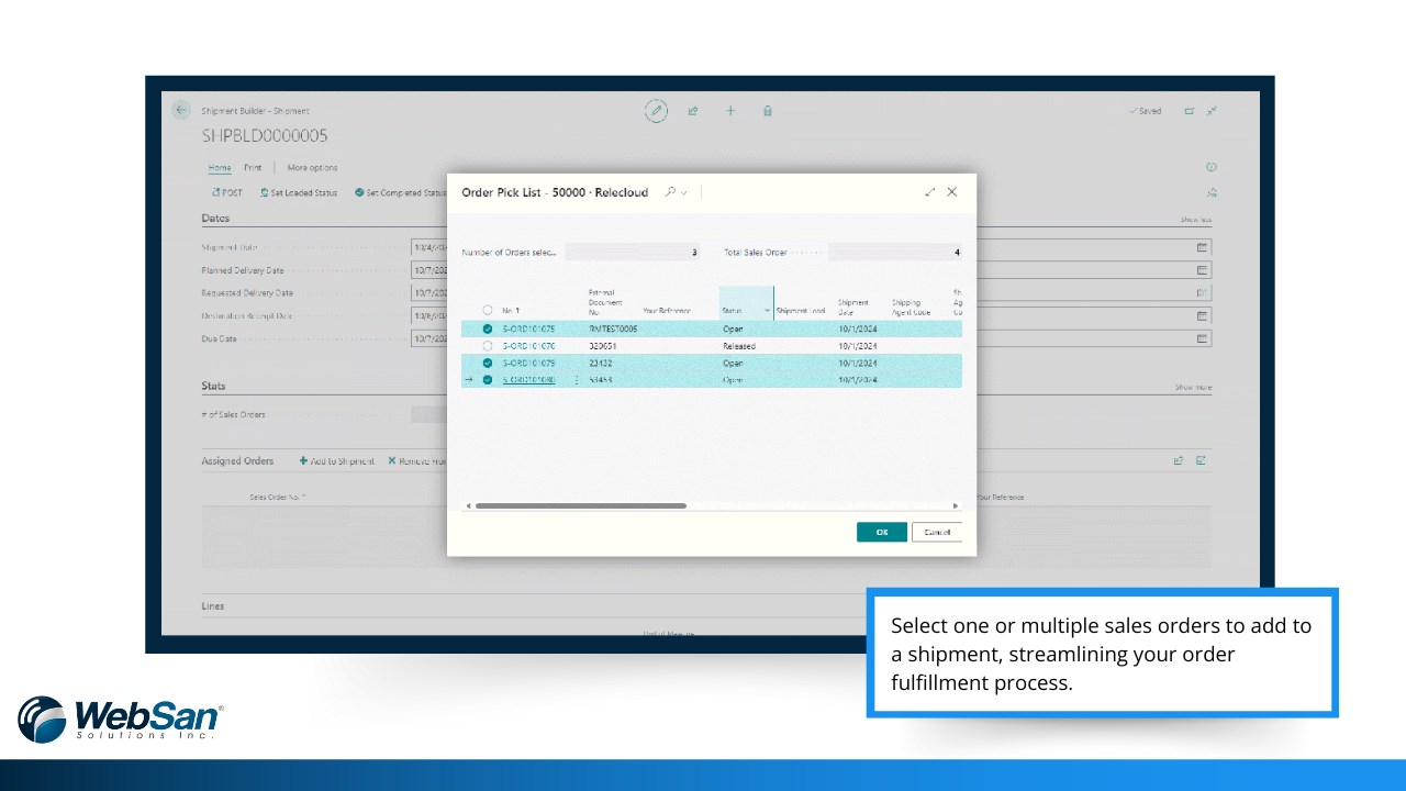 Snapshot 5 of Shipment Builder