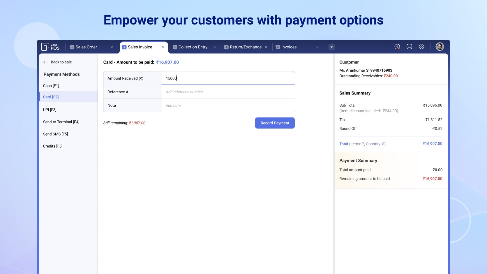 Retail Billing - Zoho POS screenshot