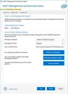 Intel(R) Management and Security Status screenshot 3