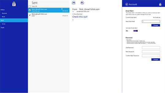 Mail1Click Windows 8 screenshot 7