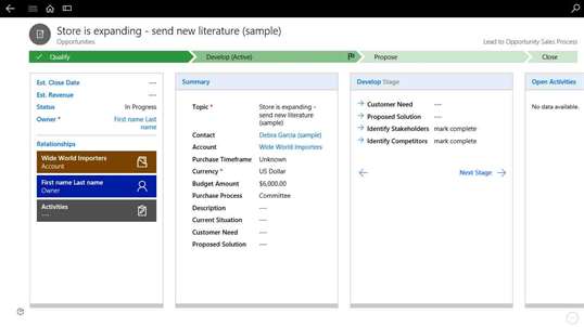Microsoft Dynamics 365 for Windows 8.1 screenshot 3