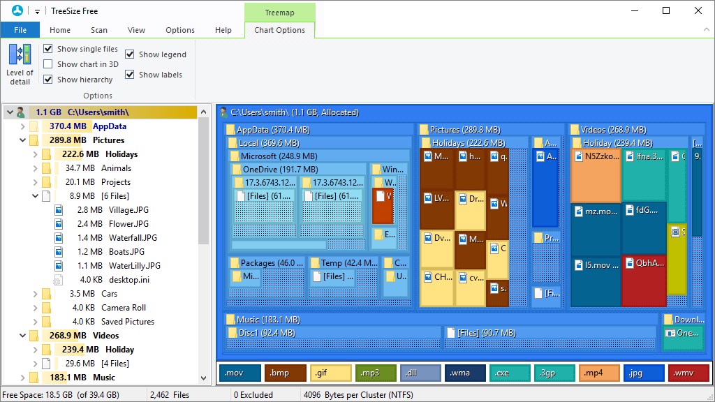 TreeSize Free for Windows 10