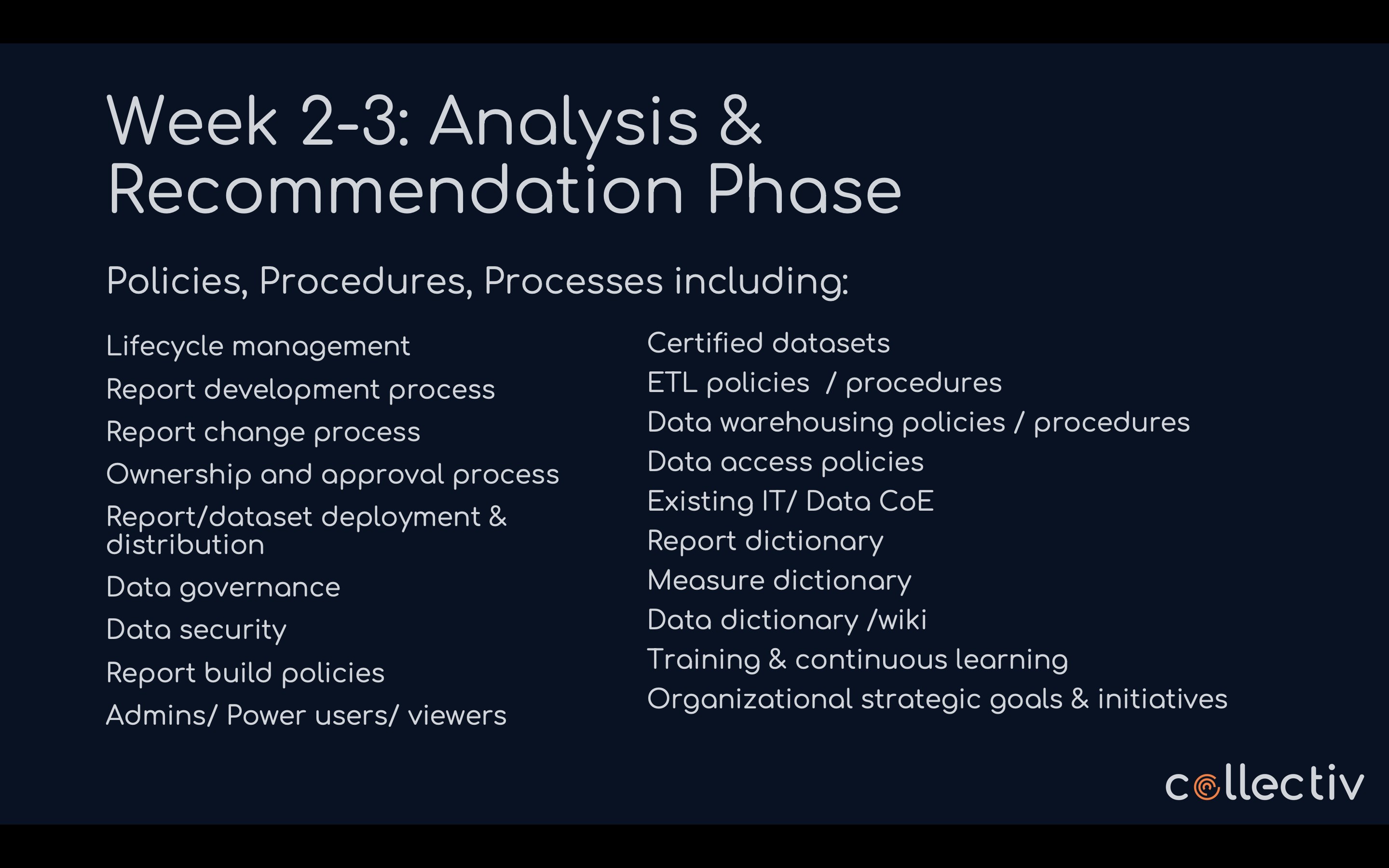 Snapshot 3 of Power BI Center of Excellence: 4-Wk Implementation