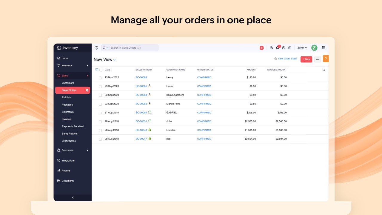Snapshot 5 of Zoho Inventory