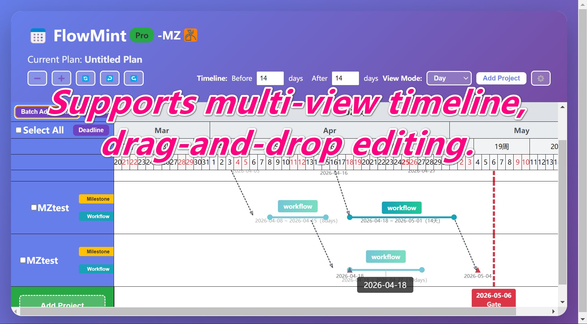 MZ-FlowMint - | Gantt Chart | Project Management | Scheduling Tool | Work Planning | Comprehensive Planning screenshot