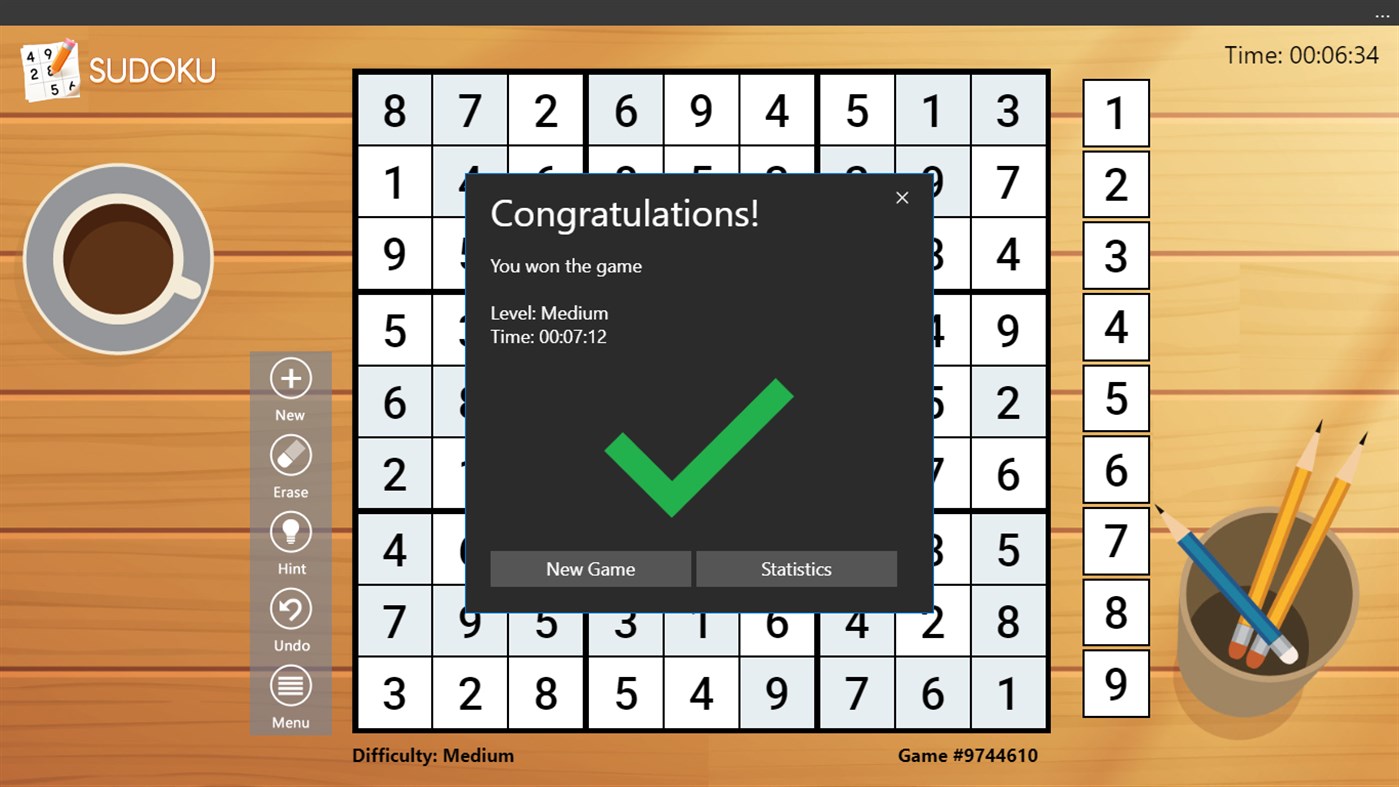 #6. Sudoku Free ! (Windows) 来自: TreeCardGames