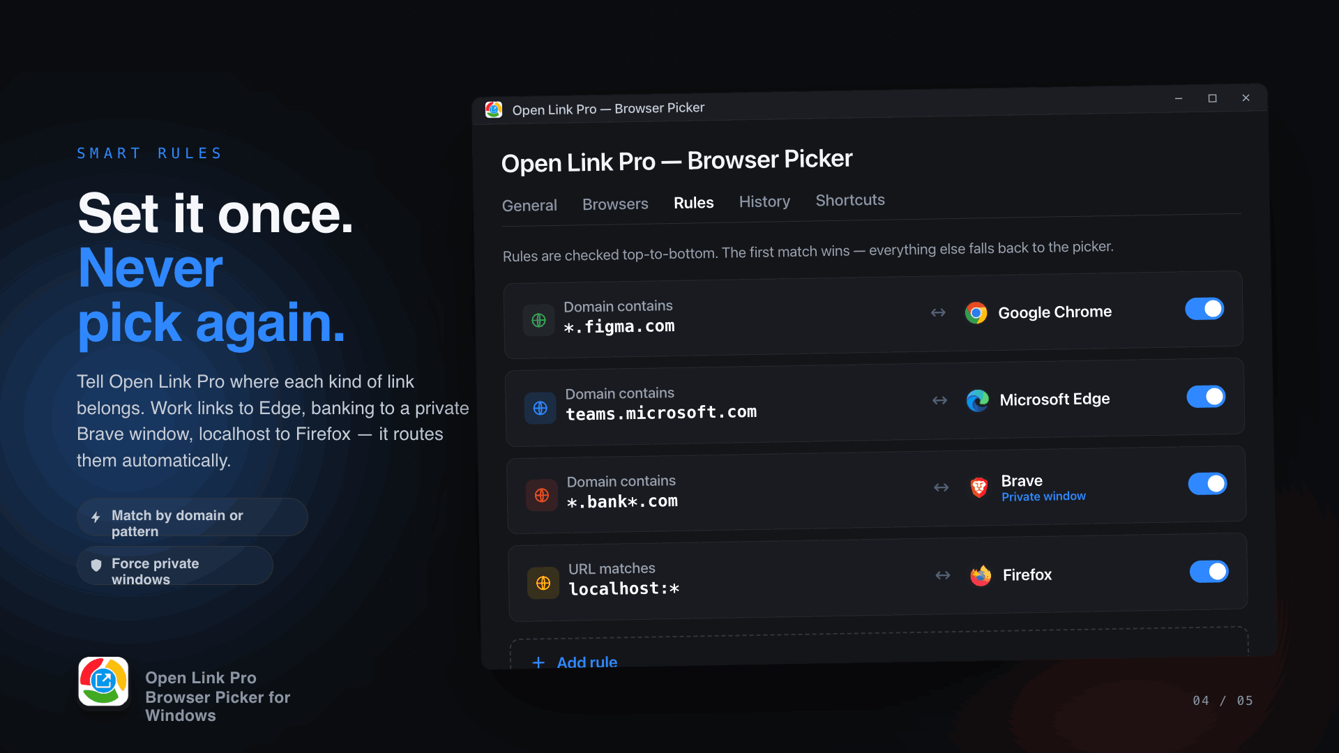 Open Link in Chrome - Firefox - Brave - Opera and others