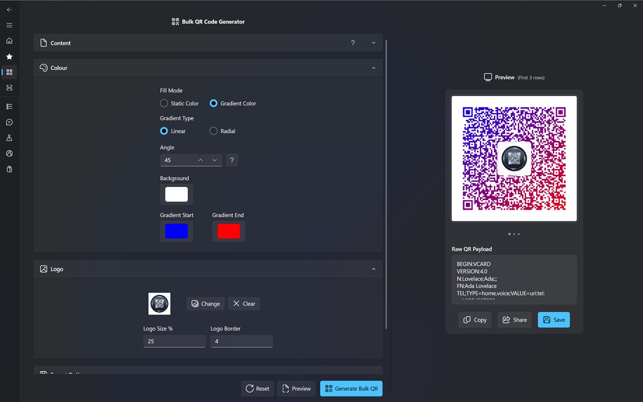 #3. QR Code Generator Pro (Windows) By: Aadhil RF