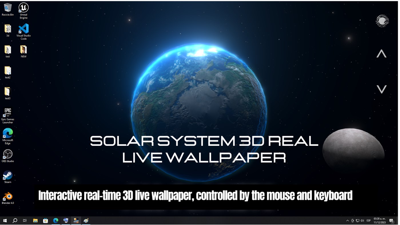 #1. Solar System Real Live Wallpaper Interactive (Windows) 来自: Husky Estudio Soft