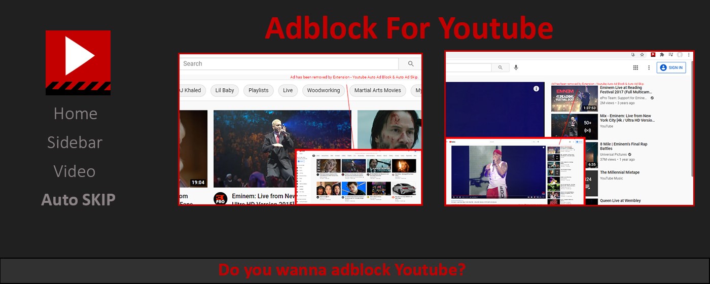 Mike Adblock For Youtube | Youtube Ad Blocker marquee promo image