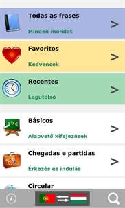 Portuguese to Hungarian phrasebook screenshot 1
