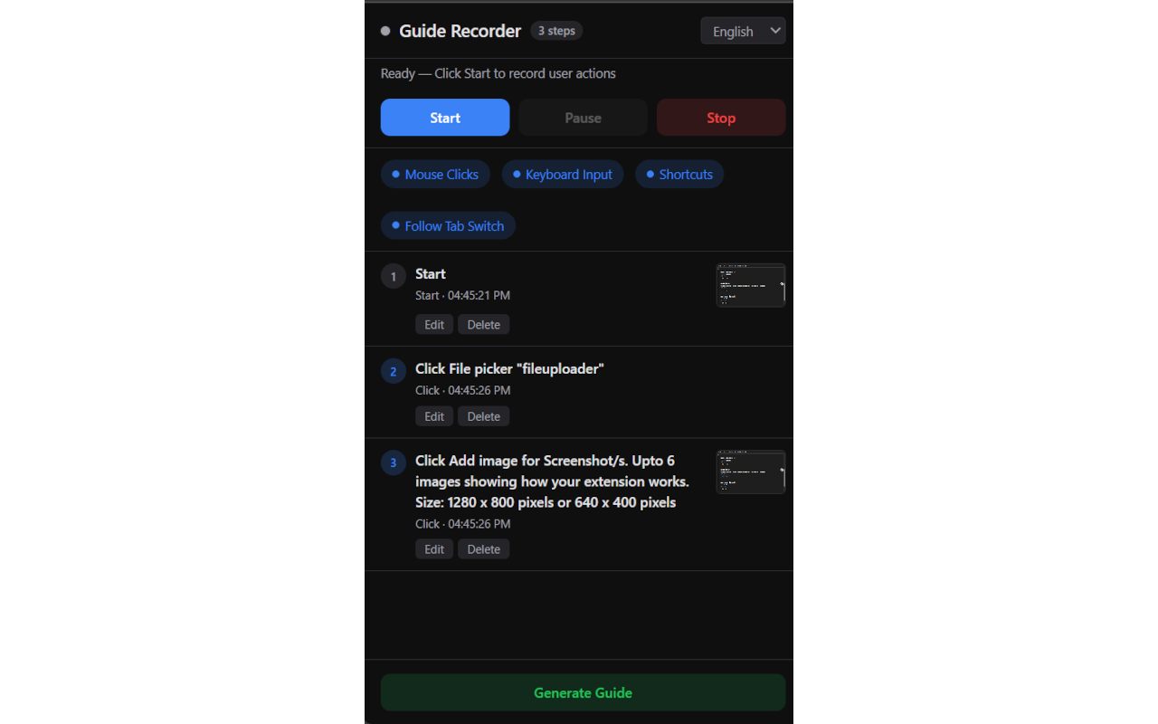 Guide Recorder - User Guide Generator
