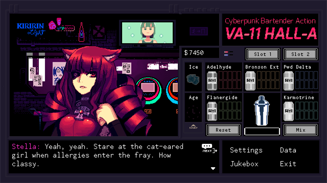 VA-11 Hall-A: Cyberpunk Bartender Action screenshot 1