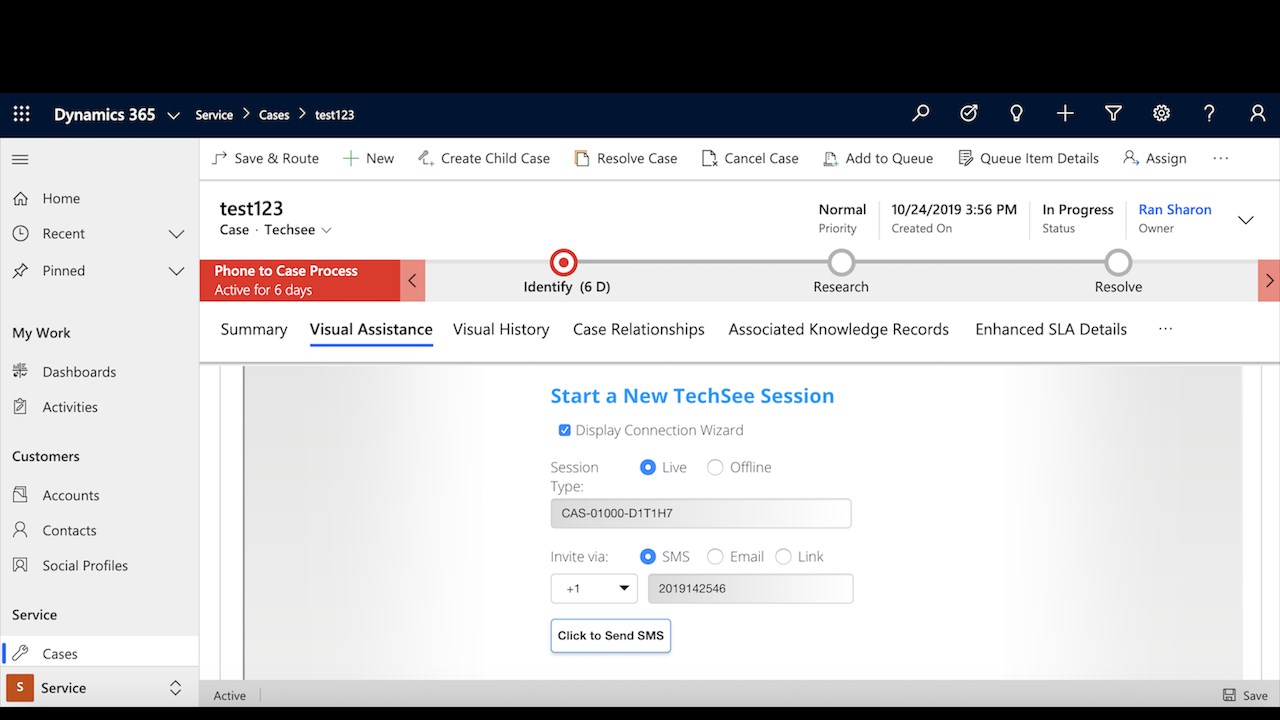 Snapshot 2 of TechSee Intelligent Visual Assistance for Dynamics 365