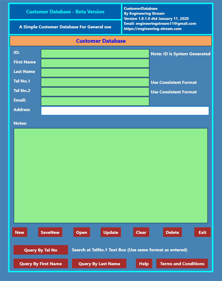 Customer Database (Windows) 由: Engineering-Stream