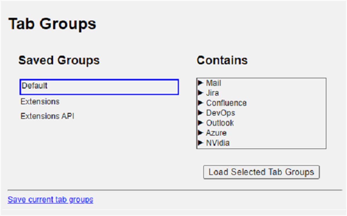 Save Tab Groups