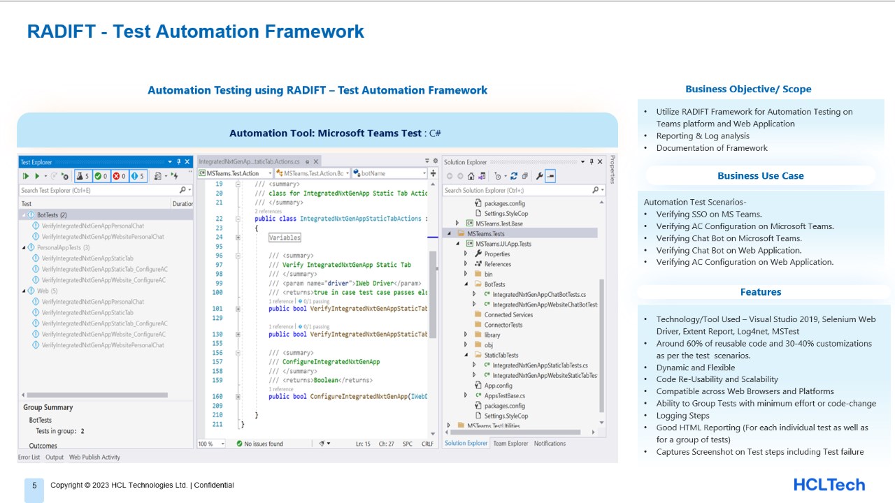 Snapshot 2 of HCLTech Reusable Application Development Acceleration Framework for Microsoft Teams: 1-day Workshop