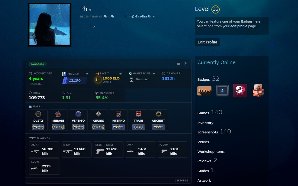 CSProfile - CS2 Stats for Steam