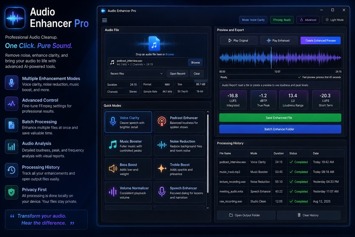 #3. Audio Enhancer Pro (Windows) De: Aria Vision