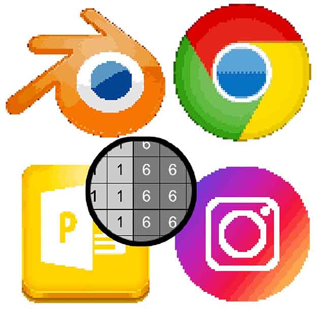 Internet Logo Color By Number: Pixel Art, Search Icons Coloring Book