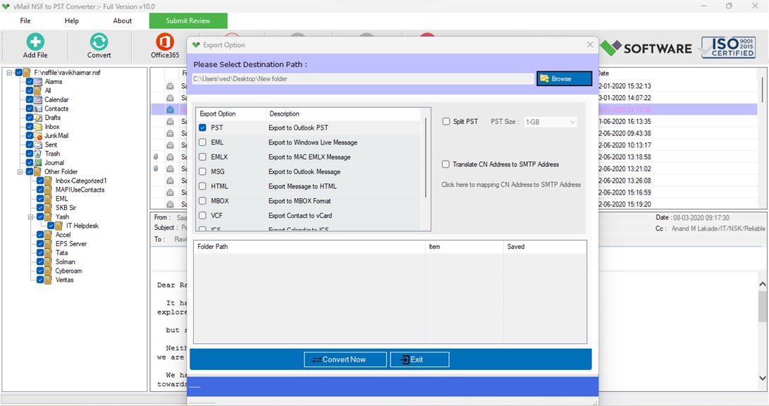 VMail NSF To PST Converter - Microsoft Apps