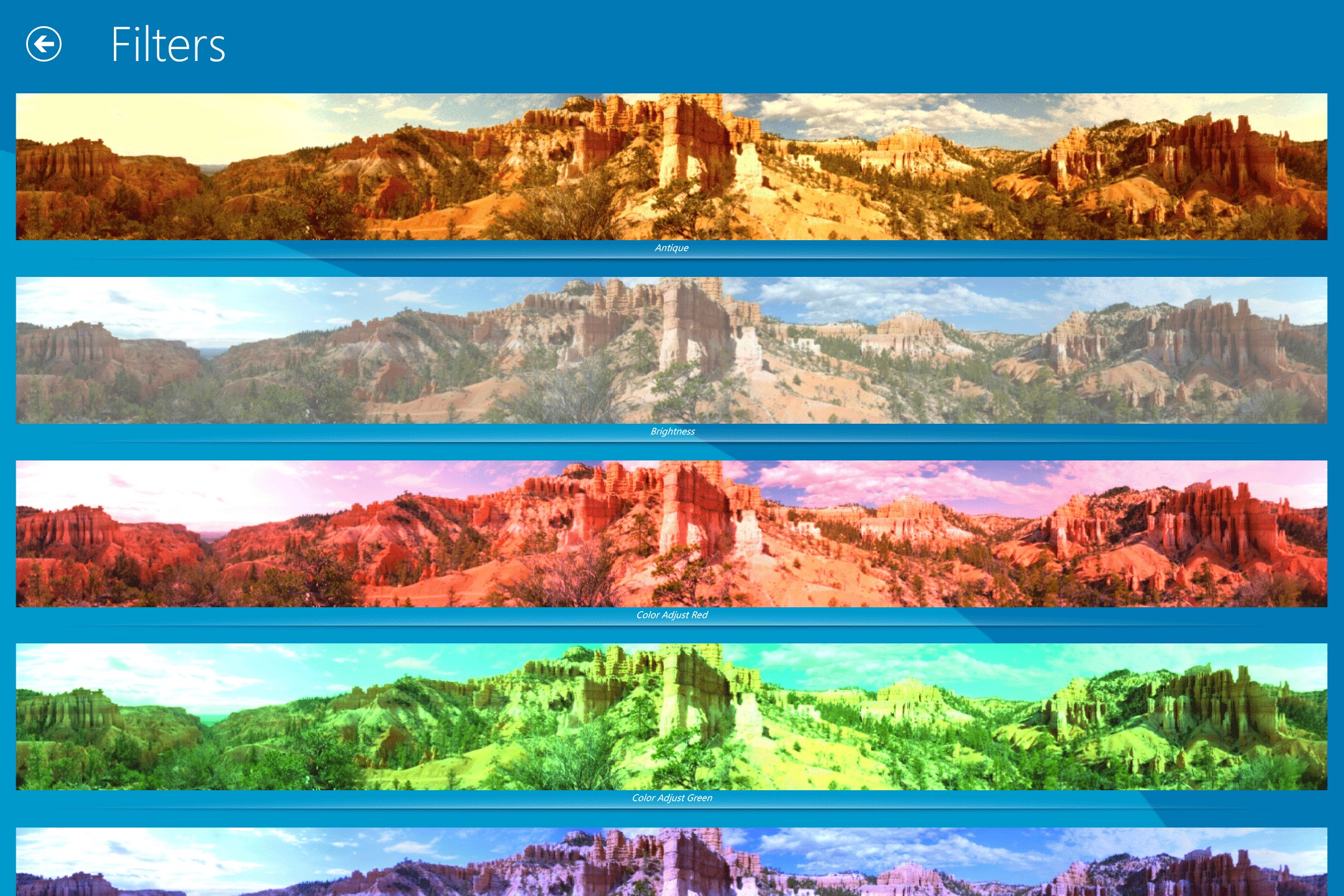 This screenshot show you the different filters that you can use