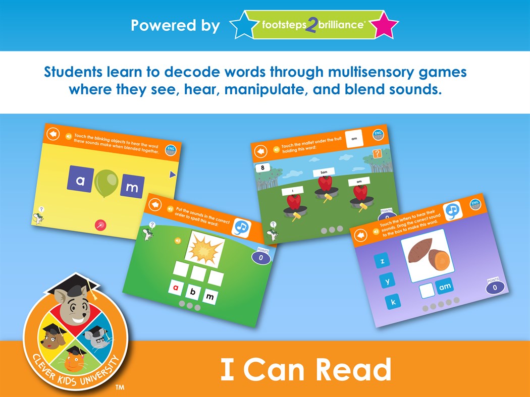 #3. Clever Kids University - I Can Read (Windows) 来自: Footsteps2Brilliance, Inc.