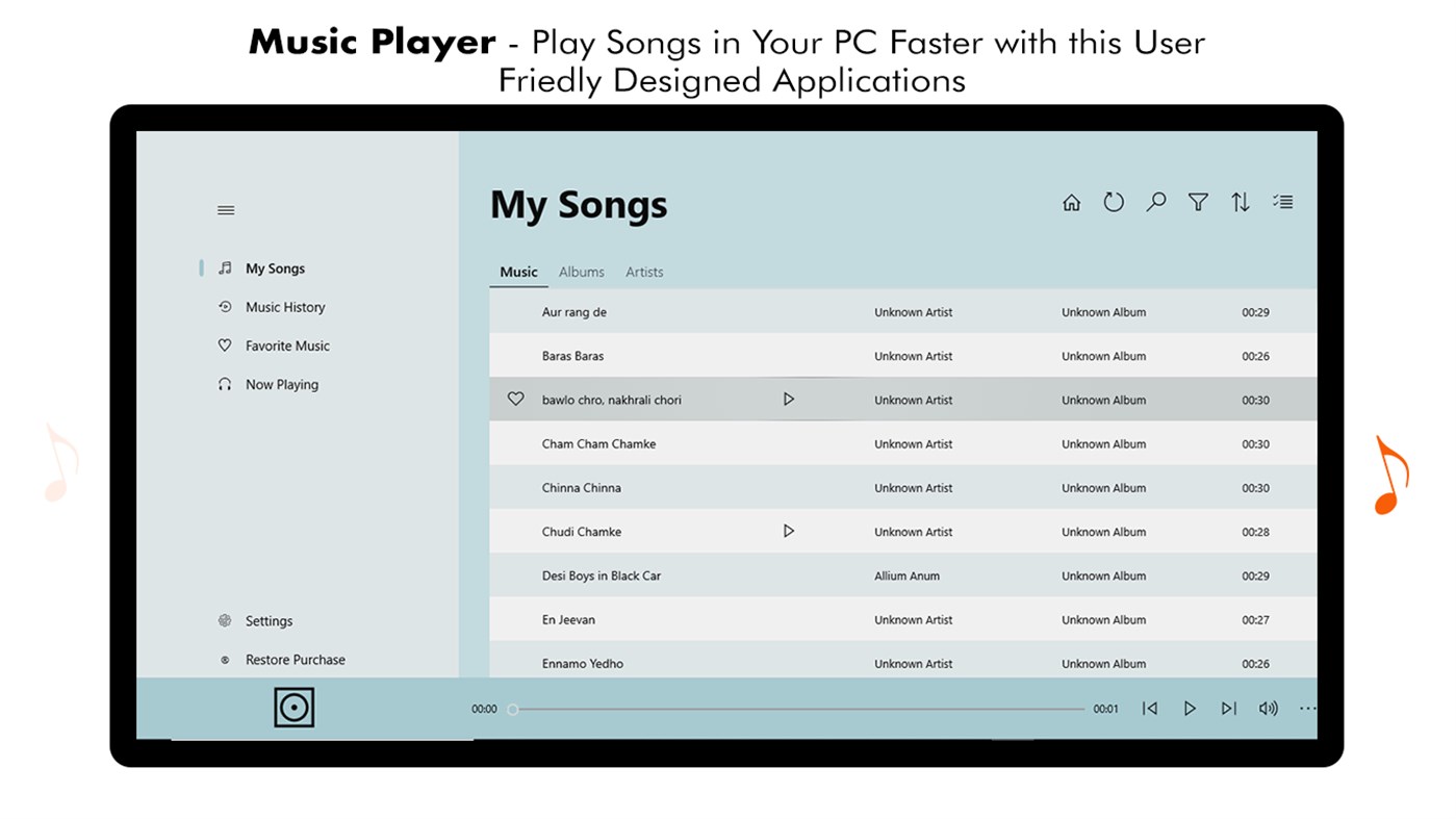 #7. MP3 Player - Music Player & Equalizer (Windows) By: Best Game Studio