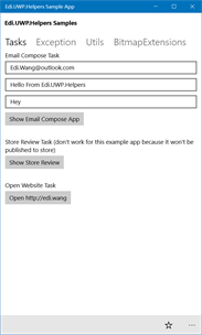 Edi.UWP.Helpers Sample App screenshot 1