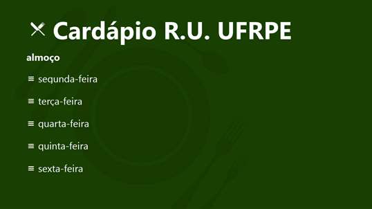 Cardápio R.U. UFRPE screenshot 1