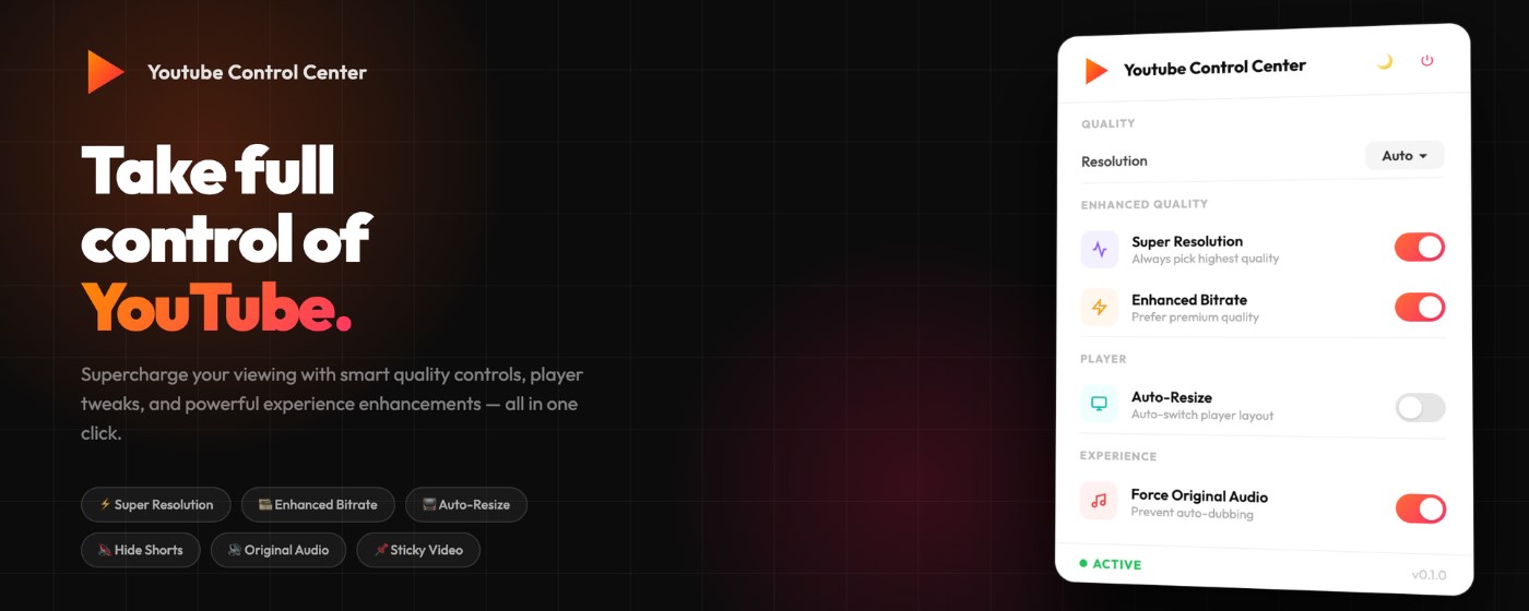 Youtube Control Center
