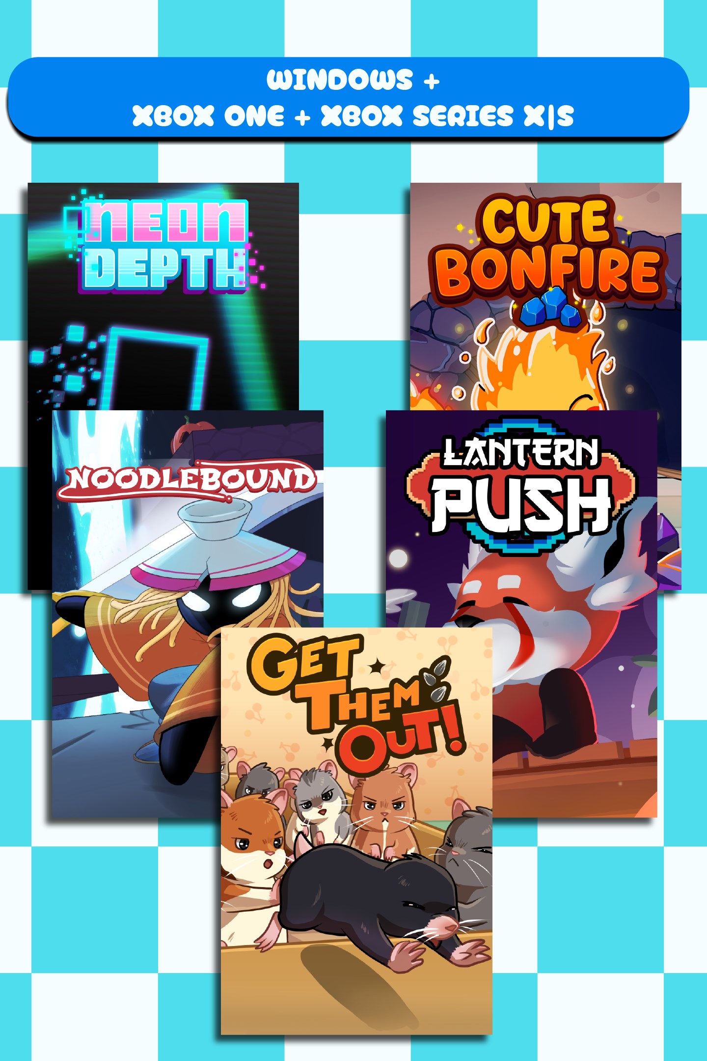 Neon Depth + Get Them Out! + Noodlebound + Lantern Push + Cute Bonfire (Bundle)