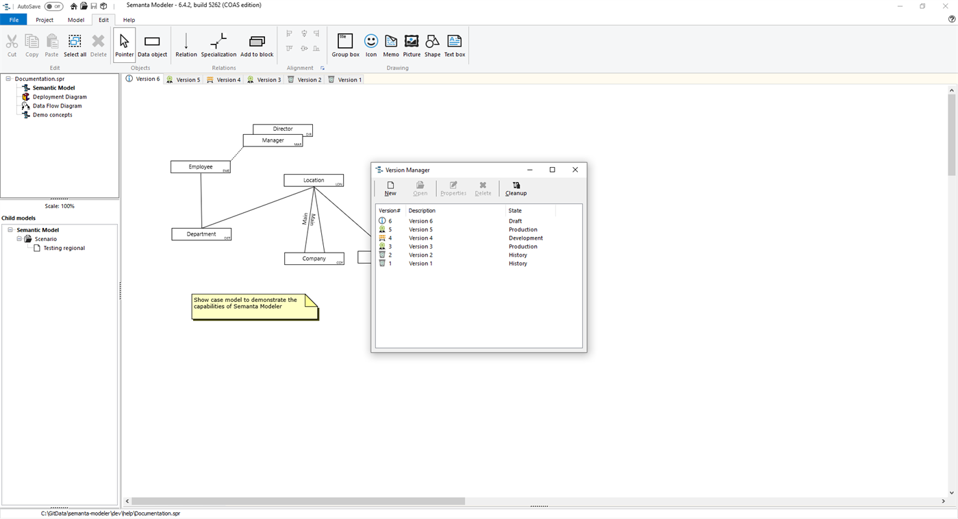 #7. Semanta Modeler (Windows) Door: COAS Software Systems BV