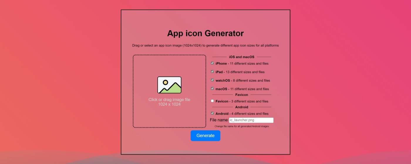 App Icon Sizes Generator marquee promo image