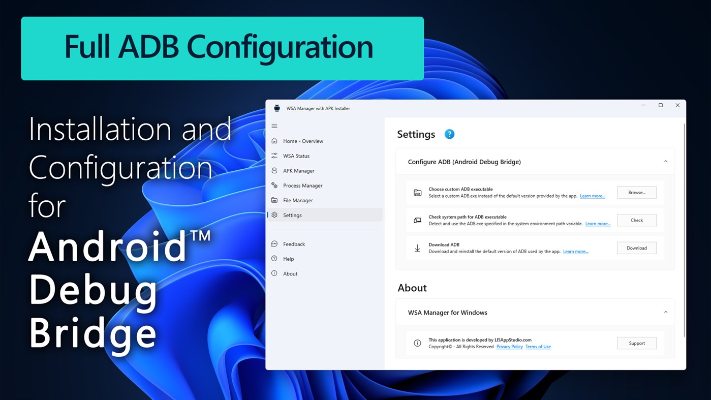 #5. WSA Manager with APK Installer (Windows) By: LISAppStudio.com