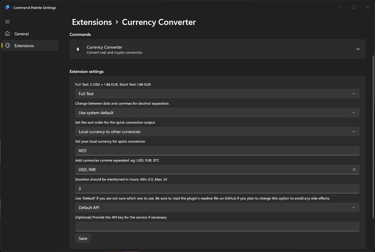 Currency Converter for Command Palette - Free download and install on  Windows | Microsoft Store