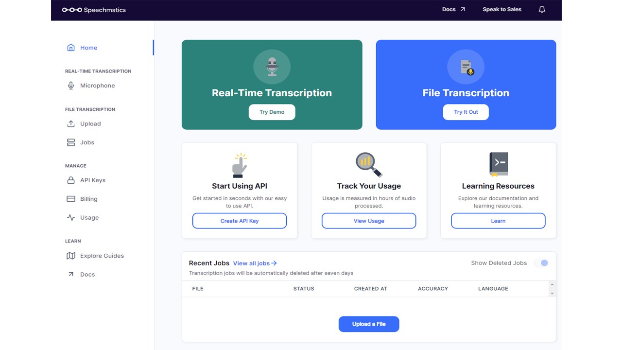 Snapshot 5 of Speechmatics | Speech API | Most Accurate and Inclusive Speech Technology