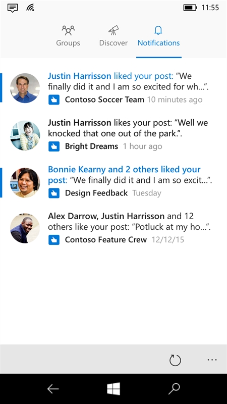 Outlook Groups Screenshot
