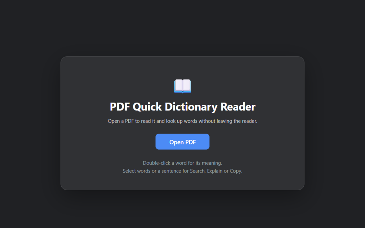 PDF Quick Dictionary Reader