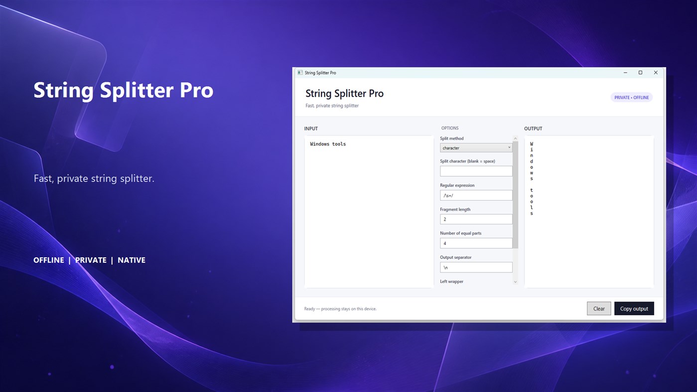 #1. String Splitter Pro (Windows) di: Luzala Studio
