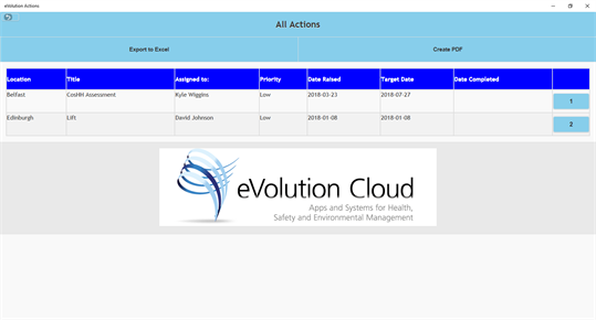 eVolution Actions screenshot 2