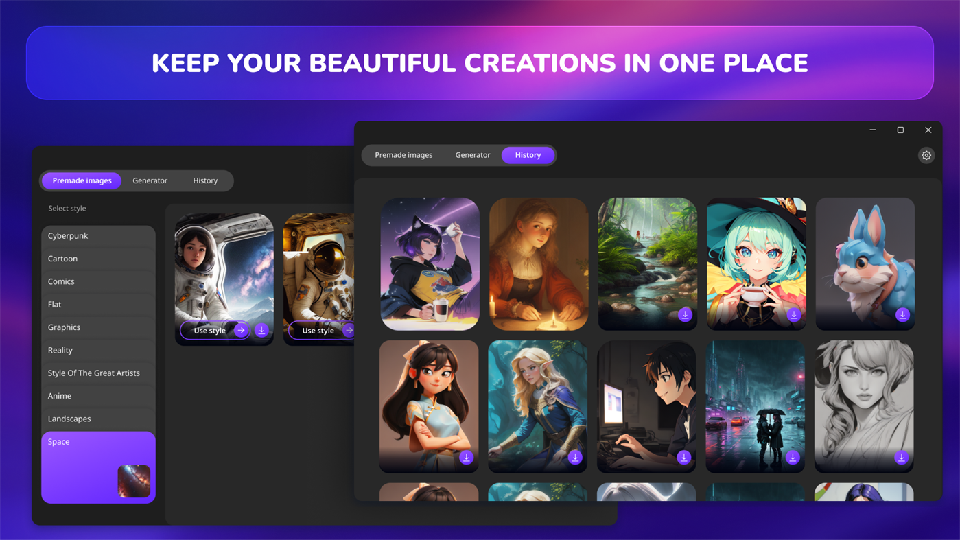 #5. AI Desktop Wallpaper Generator - Art Image by AI (Windows) Oleh: Infy Lab LLC