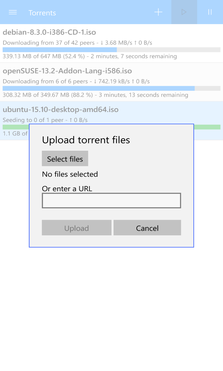 Transmission Client for Windows 10 Mobile